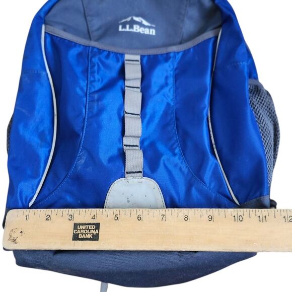 L.L. Bean Blue and Gray Nylon Logo Backpack - Picture 10 of 13